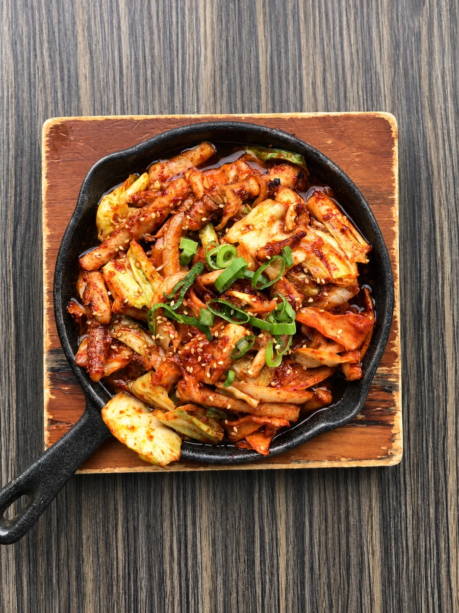 A sizzling Korean stir-fried dish